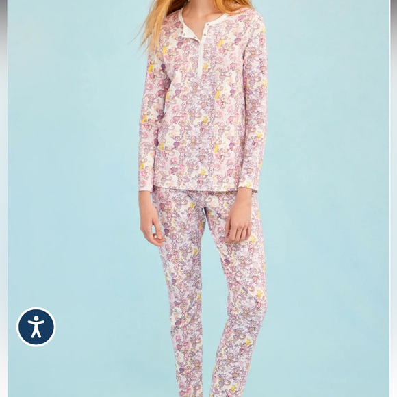 Roller Rabbit X LoveShackFancy Preppy Patchwork Lilac Blush Women’s Pajamas - Picture 3 of 8